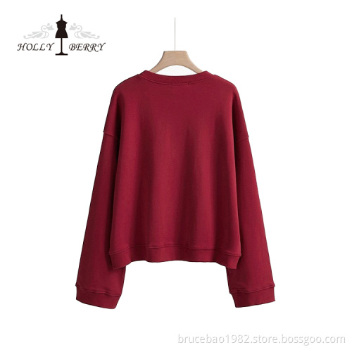 Round Neck Men's Knit Cotton Leisure Sweatshirt